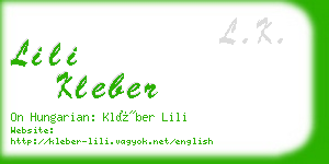 lili kleber business card